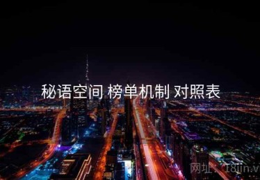 秘语空间 榜单机制 对照表
