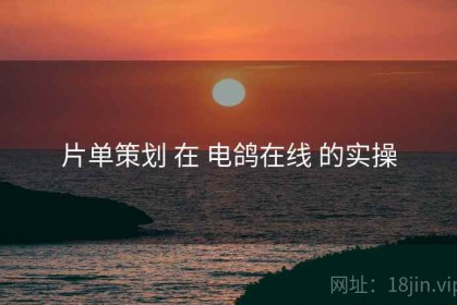 片单策划 在 电鸽在线 的实操