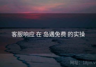 客服响应 在 岛遇免费 的实操