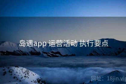 岛遇app 运营活动 执行要点