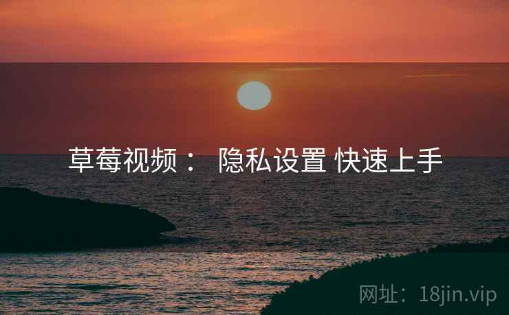 草莓视频 ： 隐私设置 快速上手
