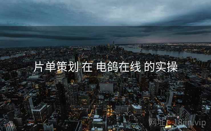 片单策划 在 电鸽在线 的实操