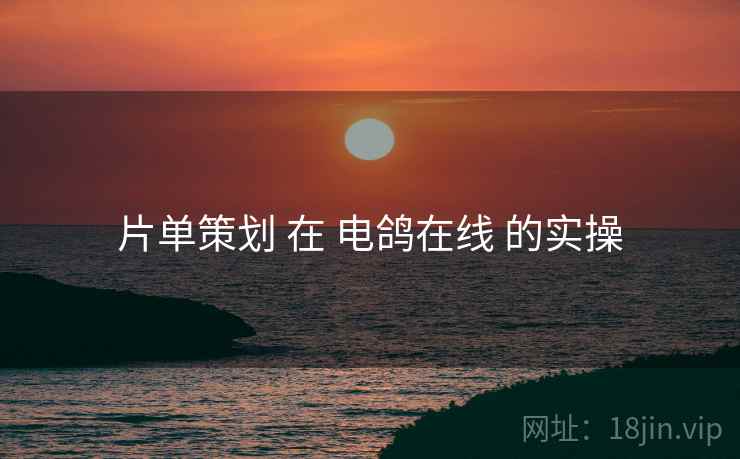 片单策划 在 电鸽在线 的实操