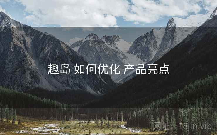 趣岛 如何优化 产品亮点
