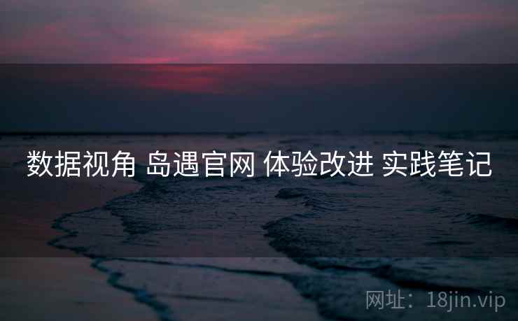 数据视角 岛遇官网 体验改进 实践笔记