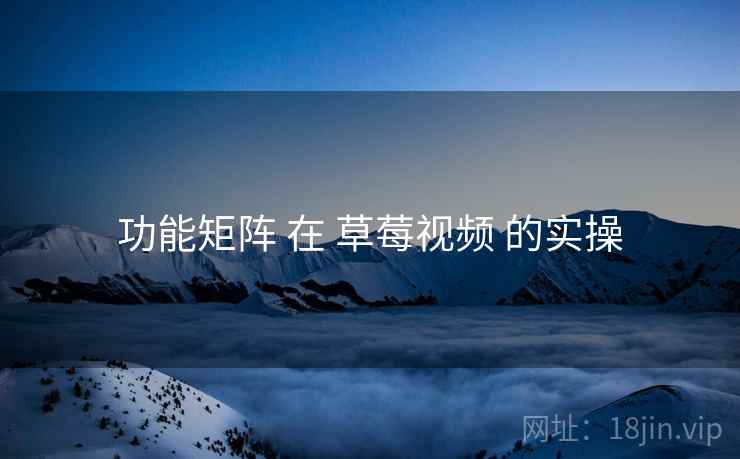 功能矩阵 在 草莓视频 的实操